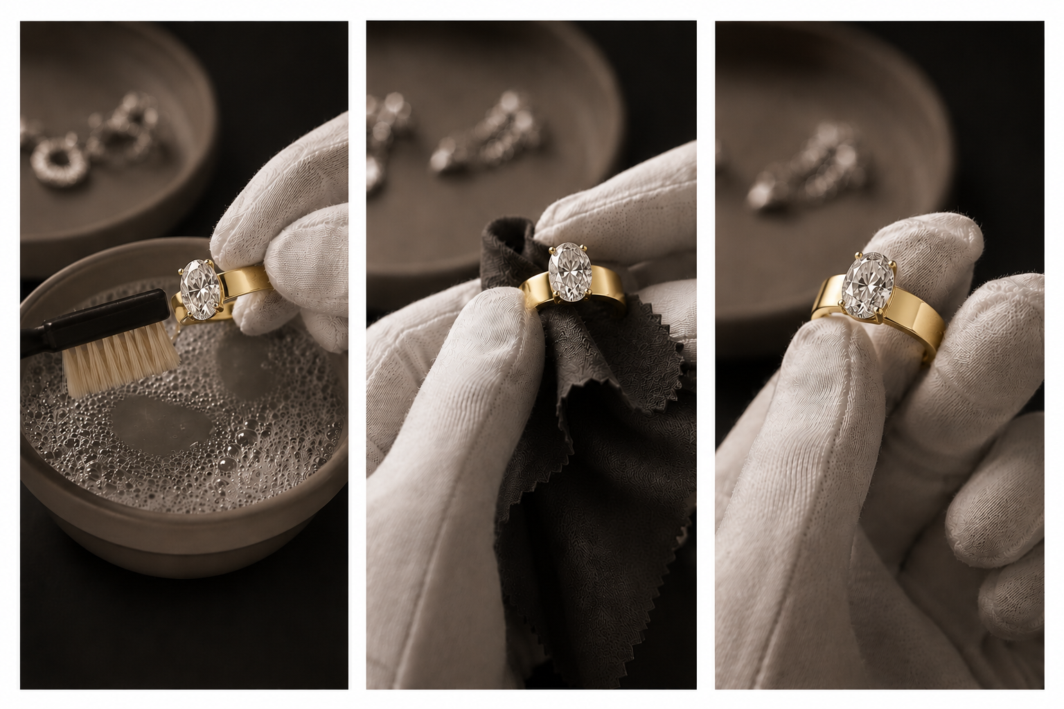 Clean diamond engagement ring