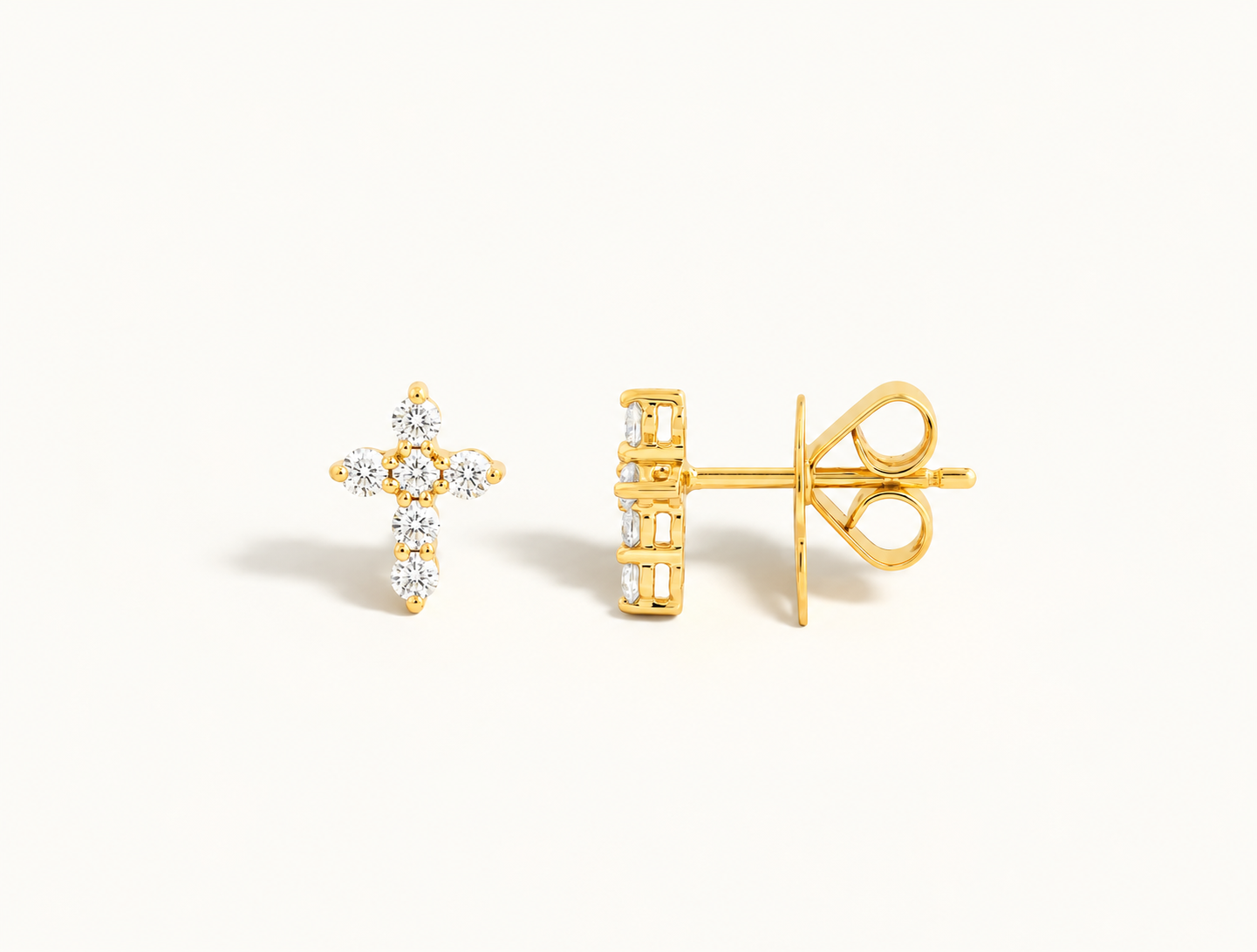 Diamond Cross Earrings
