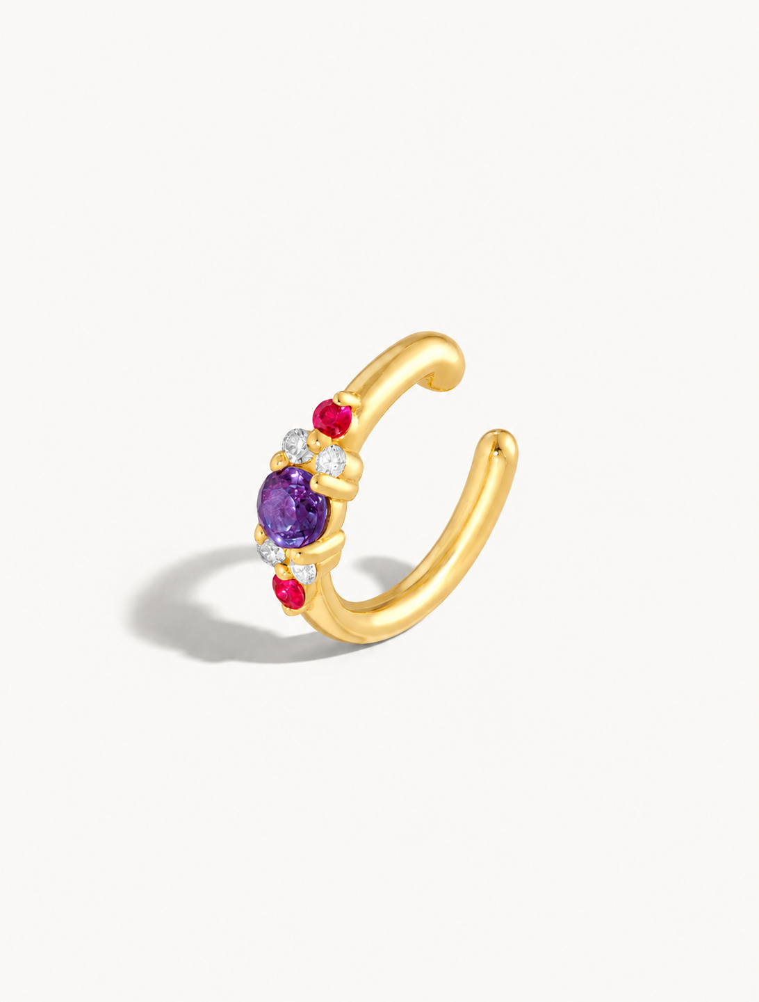Mixed Gemstone Cluster Ear Cuff