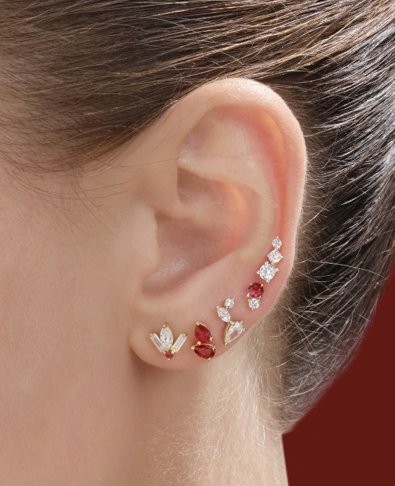 Tsavorite Trio Studs