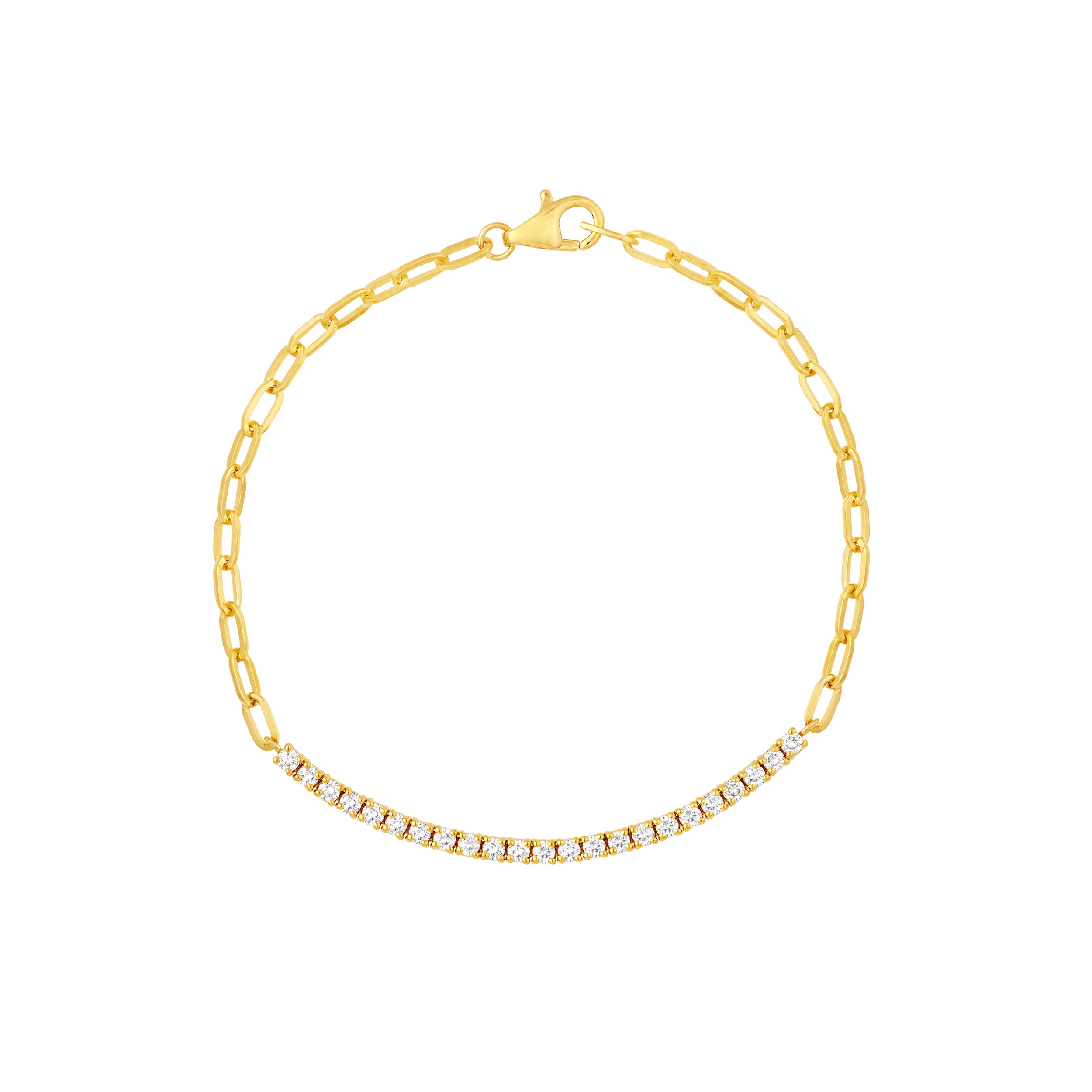 Diamond Paper Clip Bracelet