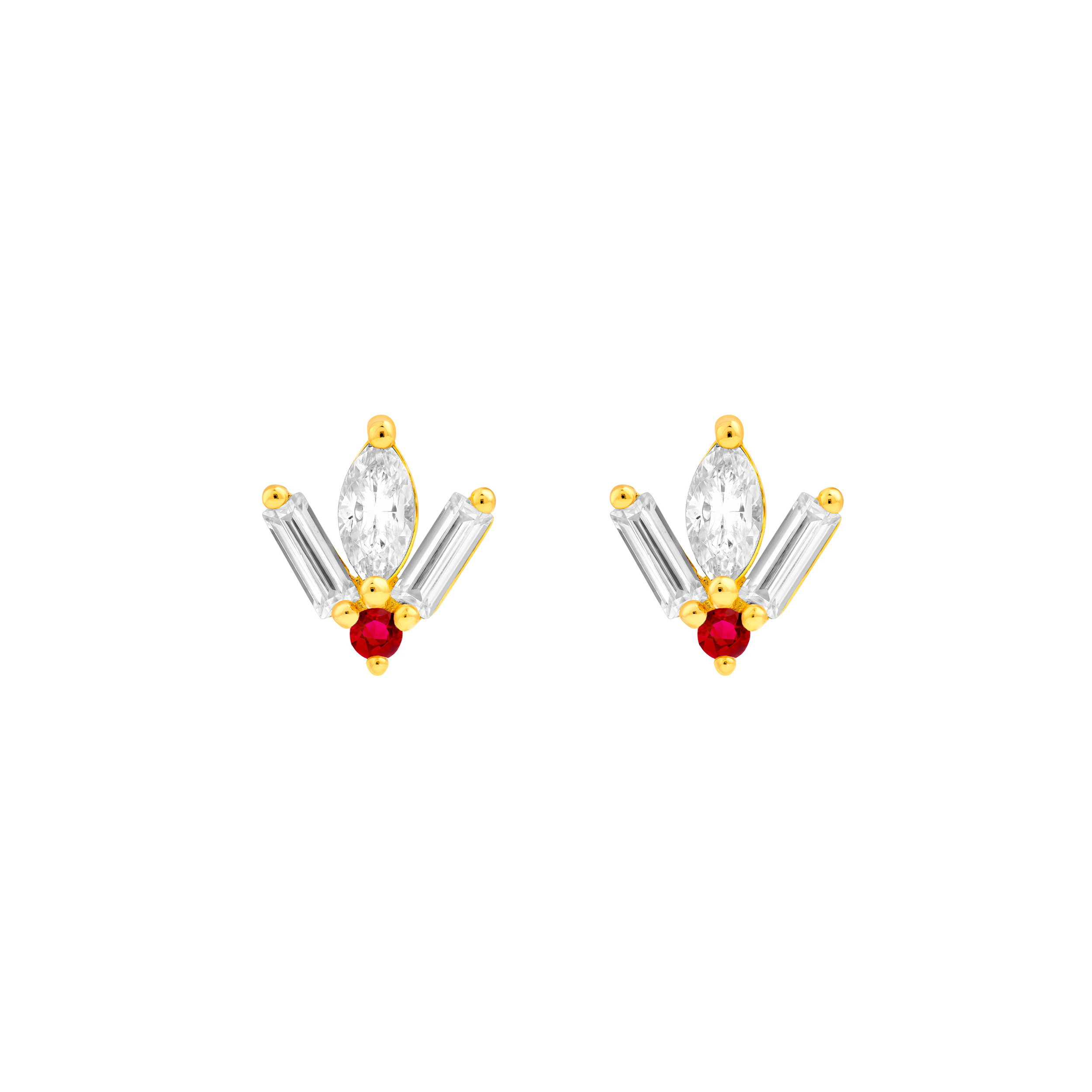 Diamond & Ruby Studs